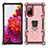 Funda Bumper Silicona y Plastico Mate Carcasa con Magnetico Anillo de dedo Soporte S01 para Samsung Galaxy S20 FE 5G Oro Rosa