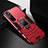 Funda Bumper Silicona y Plastico Mate Carcasa con Magnetico Anillo de dedo Soporte S01 para Xiaomi Mi 10 Ultra Rojo