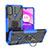 Funda Bumper Silicona y Plastico Mate Carcasa con Magnetico Anillo de dedo Soporte S02 para Motorola Moto E20 Azul