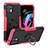 Funda Bumper Silicona y Plastico Mate Carcasa con Magnetico Anillo de dedo Soporte S02 para Motorola Moto Edge 20 Lite 5G Rosa Roja