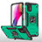 Funda Bumper Silicona y Plastico Mate Carcasa con Magnetico Anillo de dedo Soporte S02 para Motorola Moto G Stylus (2021) Verde