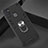 Funda Bumper Silicona y Plastico Mate Carcasa con Magnetico Anillo de dedo Soporte S02 para Samsung Galaxy A21s Negro