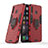 Funda Bumper Silicona y Plastico Mate Carcasa con Magnetico Anillo de dedo Soporte S02 para Samsung Galaxy A40s Rojo