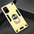 Funda Bumper Silicona y Plastico Mate Carcasa con Magnetico Anillo de dedo Soporte S02 para Samsung Galaxy A41 Oro