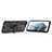 Funda Bumper Silicona y Plastico Mate Carcasa con Magnetico Anillo de dedo Soporte S02 para Samsung Galaxy S21 Plus 5G Negro