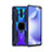Funda Bumper Silicona y Plastico Mate Carcasa con Magnetico Anillo de dedo Soporte S02 para Xiaomi Poco X2 Azul