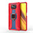 Funda Bumper Silicona y Plastico Mate Carcasa con Magnetico Anillo de dedo Soporte S02 para Xiaomi Poco X3 NFC Rojo