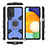 Funda Bumper Silicona y Plastico Mate Carcasa con Magnetico Anillo de dedo Soporte S03 para Samsung Galaxy M52 5G Azul