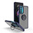 Funda Bumper Silicona y Plastico Mate Carcasa con Magnetico Anillo de dedo Soporte S04 para Motorola Moto Edge Lite 5G Azul