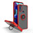 Funda Bumper Silicona y Plastico Mate Carcasa con Magnetico Anillo de dedo Soporte S04 para Motorola Moto G Pure Rojo