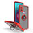 Funda Bumper Silicona y Plastico Mate Carcasa con Magnetico Anillo de dedo Soporte S04 para Motorola Moto G30 Rojo