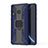 Funda Bumper Silicona y Plastico Mate Carcasa con Magnetico Anillo de dedo Soporte S04 para Samsung Galaxy A40s Azul