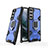 Funda Bumper Silicona y Plastico Mate Carcasa con Magnetico Anillo de dedo Soporte S04 para Samsung Galaxy S21 Plus 5G Azul