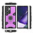 Funda Bumper Silicona y Plastico Mate Carcasa con Magnetico Anillo de dedo Soporte S04 para Samsung Galaxy S21 Ultra 5G Morado