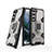 Funda Bumper Silicona y Plastico Mate Carcasa con Magnetico Anillo de dedo Soporte S04 para Samsung Galaxy S22 Plus 5G Gris