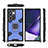 Funda Bumper Silicona y Plastico Mate Carcasa con Magnetico Anillo de dedo Soporte S04 para Samsung Galaxy S23 Ultra 5G Azul