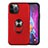 Funda Bumper Silicona y Plastico Mate Carcasa con Magnetico Anillo de dedo Soporte S06 para Apple iPhone 12 Pro Max Rojo