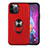 Funda Bumper Silicona y Plastico Mate Carcasa con Magnetico Anillo de dedo Soporte S06 para Apple iPhone 12 Pro Rojo