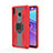 Funda Bumper Silicona y Plastico Mate Carcasa con Magnetico Anillo de dedo Soporte S06 para Samsung Galaxy M20 Rojo