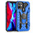 Funda Bumper Silicona y Plastico Mate Carcasa con Magnetico Anillo de dedo Soporte S07 para Apple iPhone 12 Mini Azul