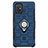 Funda Bumper Silicona y Plastico Mate Carcasa con Magnetico Anillo de dedo Soporte S07 para Samsung Galaxy A71 5G Azul