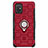 Funda Bumper Silicona y Plastico Mate Carcasa con Magnetico Anillo de dedo Soporte S07 para Samsung Galaxy A71 5G Rojo