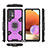 Funda Bumper Silicona y Plastico Mate Carcasa con Magnetico Anillo de dedo Soporte S07 para Samsung Galaxy M32 5G Morado