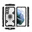 Funda Bumper Silicona y Plastico Mate Carcasa con Magnetico Anillo de dedo Soporte S07 para Samsung Galaxy S21 Plus 5G Blanco