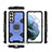 Funda Bumper Silicona y Plastico Mate Carcasa con Magnetico Anillo de dedo Soporte S07 para Samsung Galaxy S22 5G Azul