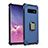 Funda Bumper Silicona y Plastico Mate Carcasa con Magnetico Anillo de dedo Soporte T01 para Samsung Galaxy S10 5G Azul y Negro
