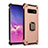 Funda Bumper Silicona y Plastico Mate Carcasa con Magnetico Anillo de dedo Soporte T01 para Samsung Galaxy S10 5G Oro Rosa