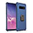 Funda Bumper Silicona y Plastico Mate Carcasa con Magnetico Anillo de dedo Soporte T01 para Samsung Galaxy S10 Azul