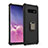 Funda Bumper Silicona y Plastico Mate Carcasa con Magnetico Anillo de dedo Soporte T01 para Samsung Galaxy S10 Plus Negro