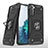 Funda Bumper Silicona y Plastico Mate Carcasa con Magnetico Anillo de dedo Soporte T04 para Samsung Galaxy S21 Plus 5G Negro