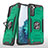 Funda Bumper Silicona y Plastico Mate Carcasa con Magnetico Anillo de dedo Soporte T04 para Samsung Galaxy S21 Plus 5G Verde