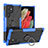 Funda Bumper Silicona y Plastico Mate Carcasa con Magnetico Anillo de dedo Soporte T08 para Samsung Galaxy S21 Ultra 5G Azul