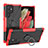 Funda Bumper Silicona y Plastico Mate Carcasa con Magnetico Anillo de dedo Soporte T08 para Samsung Galaxy S21 Ultra 5G Rojo