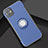 Funda Bumper Silicona y Plastico Mate Carcasa con Magnetico Anillo de dedo Soporte Y01 para Apple iPhone 11 Azul