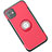 Funda Bumper Silicona y Plastico Mate Carcasa con Magnetico Anillo de dedo Soporte Y01 para Apple iPhone 11 Rojo