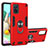 Funda Bumper Silicona y Plastico Mate Carcasa con Magnetico Anillo de dedo Soporte Y01B para Samsung Galaxy A71 5G Rojo