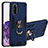 Funda Bumper Silicona y Plastico Mate Carcasa con Magnetico Anillo de dedo Soporte Y01B para Samsung Galaxy S20 5G Azul