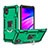 Funda Bumper Silicona y Plastico Mate Carcasa con Magnetico Anillo de dedo Soporte YF1 para Samsung Galaxy A01 Core Verde