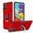Funda Bumper Silicona y Plastico Mate Carcasa con Magnetico Anillo de dedo Soporte YF1 para Samsung Galaxy A51 4G Rojo