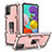 Funda Bumper Silicona y Plastico Mate Carcasa con Magnetico Anillo de dedo Soporte YF1 para Samsung Galaxy A51 5G Oro Rosa