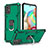 Funda Bumper Silicona y Plastico Mate Carcasa con Magnetico Anillo de dedo Soporte YF1 para Samsung Galaxy A71 5G Verde