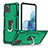 Funda Bumper Silicona y Plastico Mate Carcasa con Magnetico Anillo de dedo Soporte YF1 para Samsung Galaxy A81 Verde