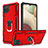 Funda Bumper Silicona y Plastico Mate Carcasa con Magnetico Anillo de dedo Soporte YF1 para Samsung Galaxy M12 Rojo