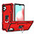 Funda Bumper Silicona y Plastico Mate Carcasa con Magnetico Anillo de dedo Soporte YF1 para Samsung Galaxy M32 5G Rojo
