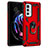 Funda Bumper Silicona y Plastico Mate Carcasa con Magnetico Anillo de dedo Soporte Z01 para Motorola Moto Edge 20 Pro 5G Rojo