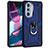 Funda Bumper Silicona y Plastico Mate Carcasa con Magnetico Anillo de dedo Soporte Z01 para Motorola Moto Edge 30 Pro 5G Azul